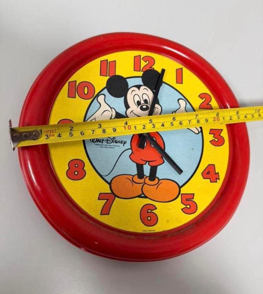 Vintage Disney Mickey Mouse Klok 1990 Zeldzaam Verzamelitem, Verzamelen, Disney, Ophalen of Verzenden, Zo goed als nieuw, H, H