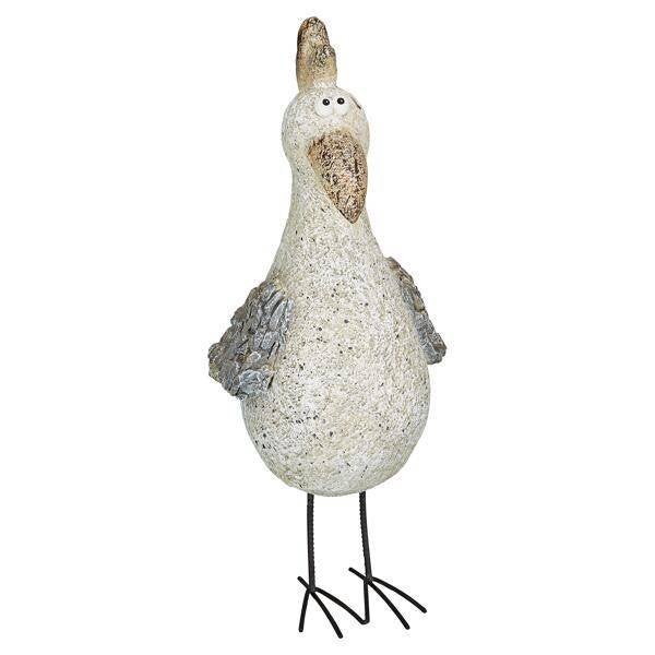 Mooi en groot, decoratief beeld Vogel, Kip, Haan, grijs, Ophalen of Verzenden, Nieuw, Steen, Dierenbeeld