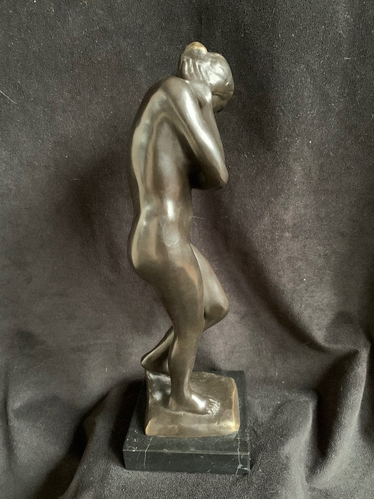 Naakte Vrouw, Eva, brons, Ophalen of Verzenden, Gemerkt, Brons, Beeld