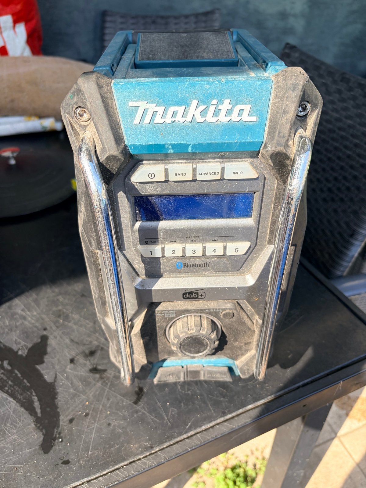 Makita MR004G Bouwradio - DAB+, Bluetooth, Multi-accu, Audio, Tv en Foto, Radio's, Ophalen, Gebruikt, Bouwradio