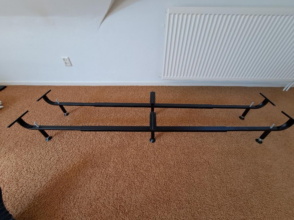 Metalen bedpoten-set voor 2 bedbodems, samen breed: 160-180, Ophalen, Zwart, Tweepersoons, Overige maten