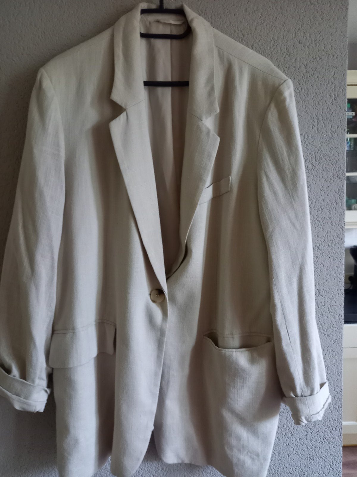 Linnen blazer van de Hema, Beige, Maat 42/44 (L), Ophalen of Verzenden, Zo goed als nieuw