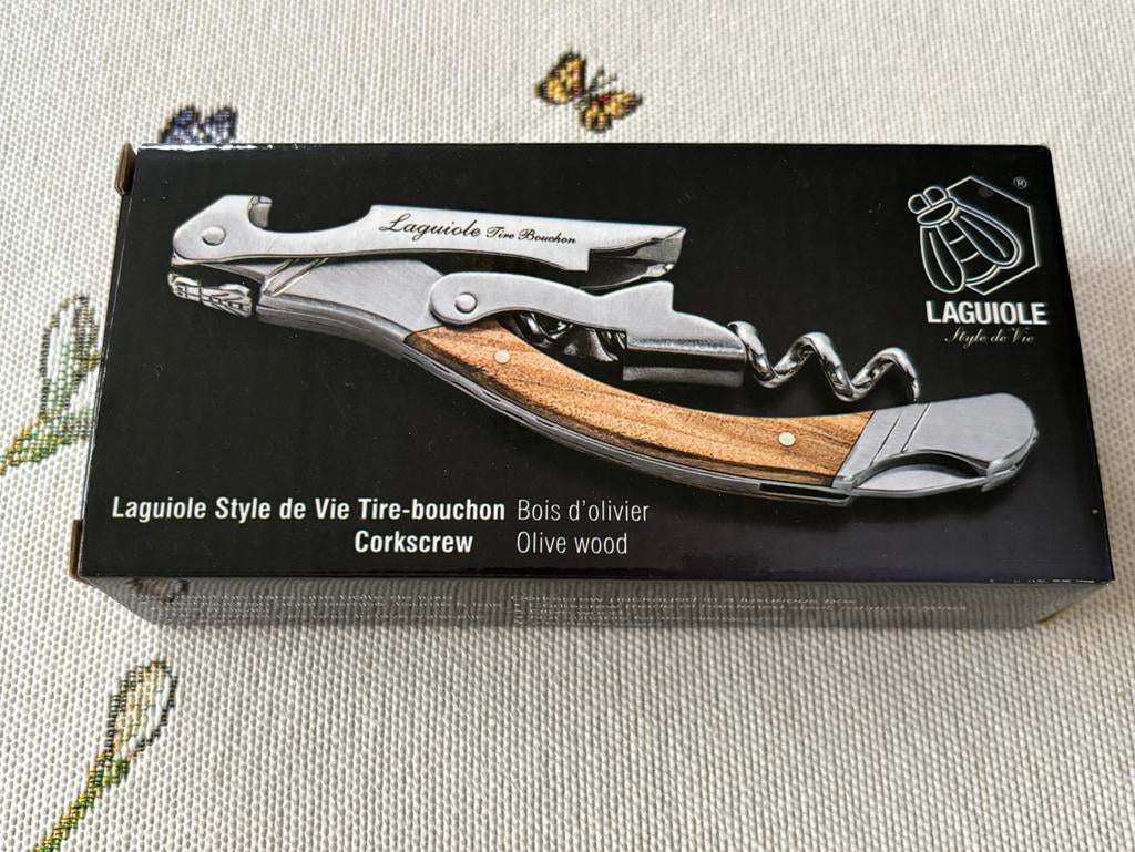 Nieuw Laguiole kelnersmes (Tire Bouchon) olijfhout, Overige typen, Hout, Nieuw, Ophalen of Verzenden