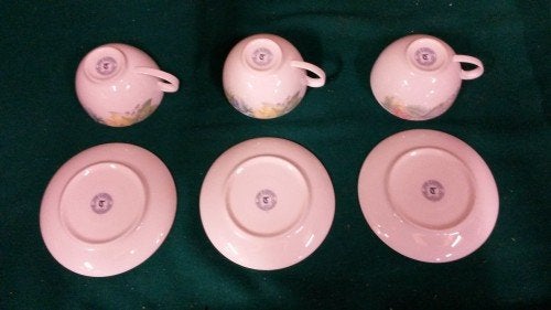 Kop en schotel met bloemenrand, 3 stuks van Triptis 1891pors, Ophalen of Verzenden, 'T Olde Gre-j, Info@toldegrej.nl, Endepoelstraat 20f Didam