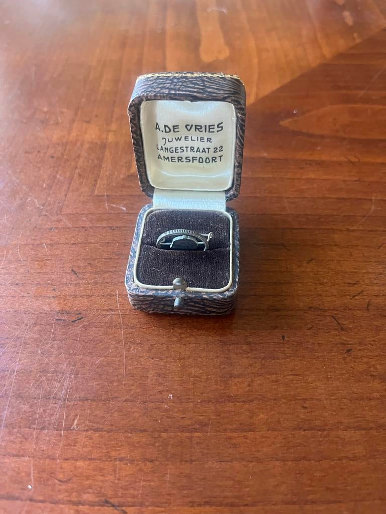 Vintage Zilveren Broche met Camee - A. de Vries Amersfoort, Ophalen of Verzenden, Gebruikt, Minder dan 4 cm, Zilver