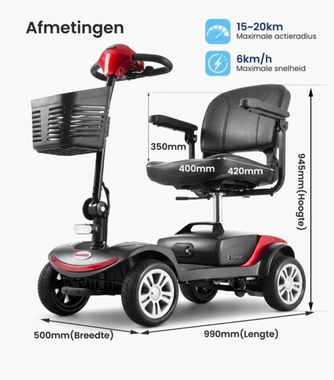 Sweetrich Max Sport | rood of blauw | NIEUW| scherp geprijsd, ., Nieuw, ., 16 km/u of meer