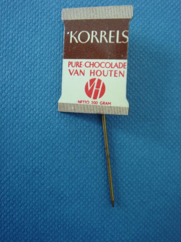 Speld Van Houten Pure chocolade korrels, Ophalen of Verzenden, Gebruikt, Merk, Speldje of Pin