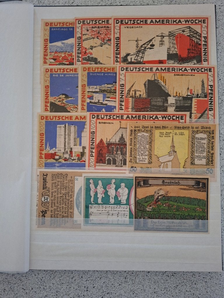 Bankbiljetten Duitsland noodgeld 131 st. verschillende, Postzegels en Munten, Verzenden, Duitsland, Setje