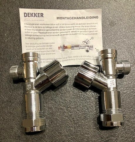 FILTERSTOPKRAAN Van Dekker (2 stuks) (NIEUW), Ophalen, Nieuw, Rvs, Overige typen