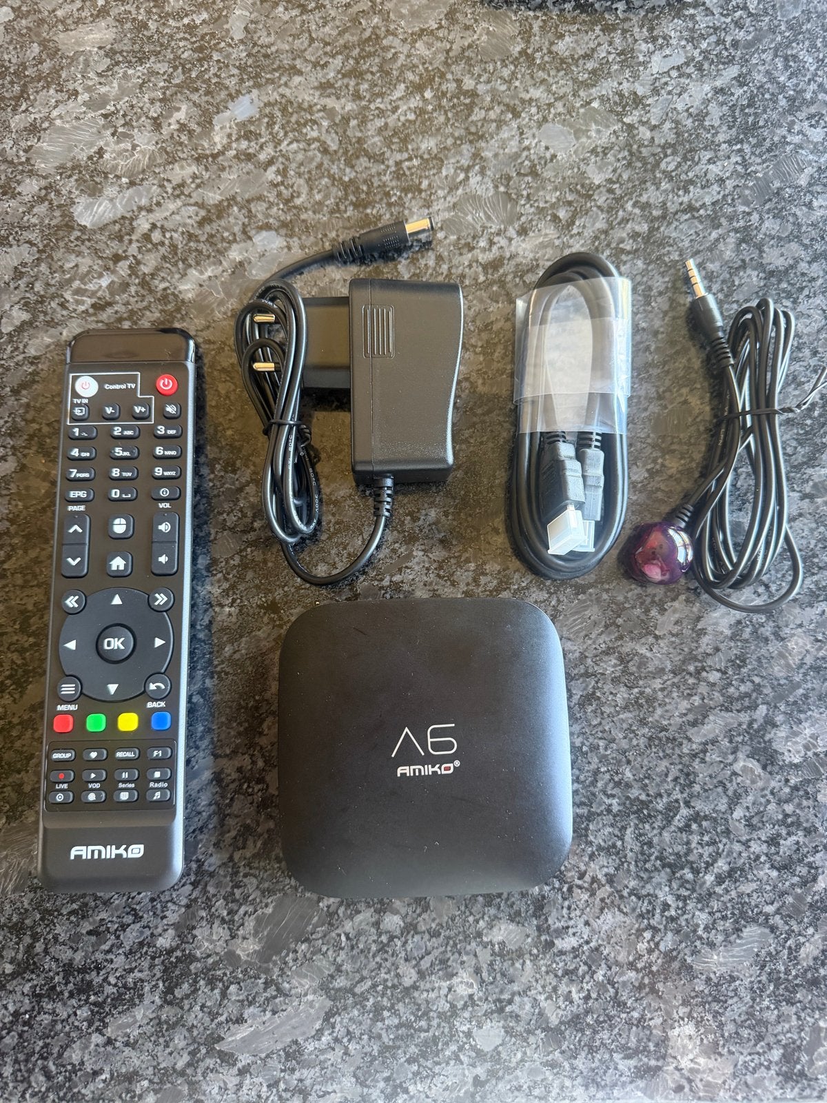 Amiko A6 Android TV Box - 100% werkend, Ophalen of Verzenden, Zo goed als nieuw, HDMI, Minder dan 500 GB