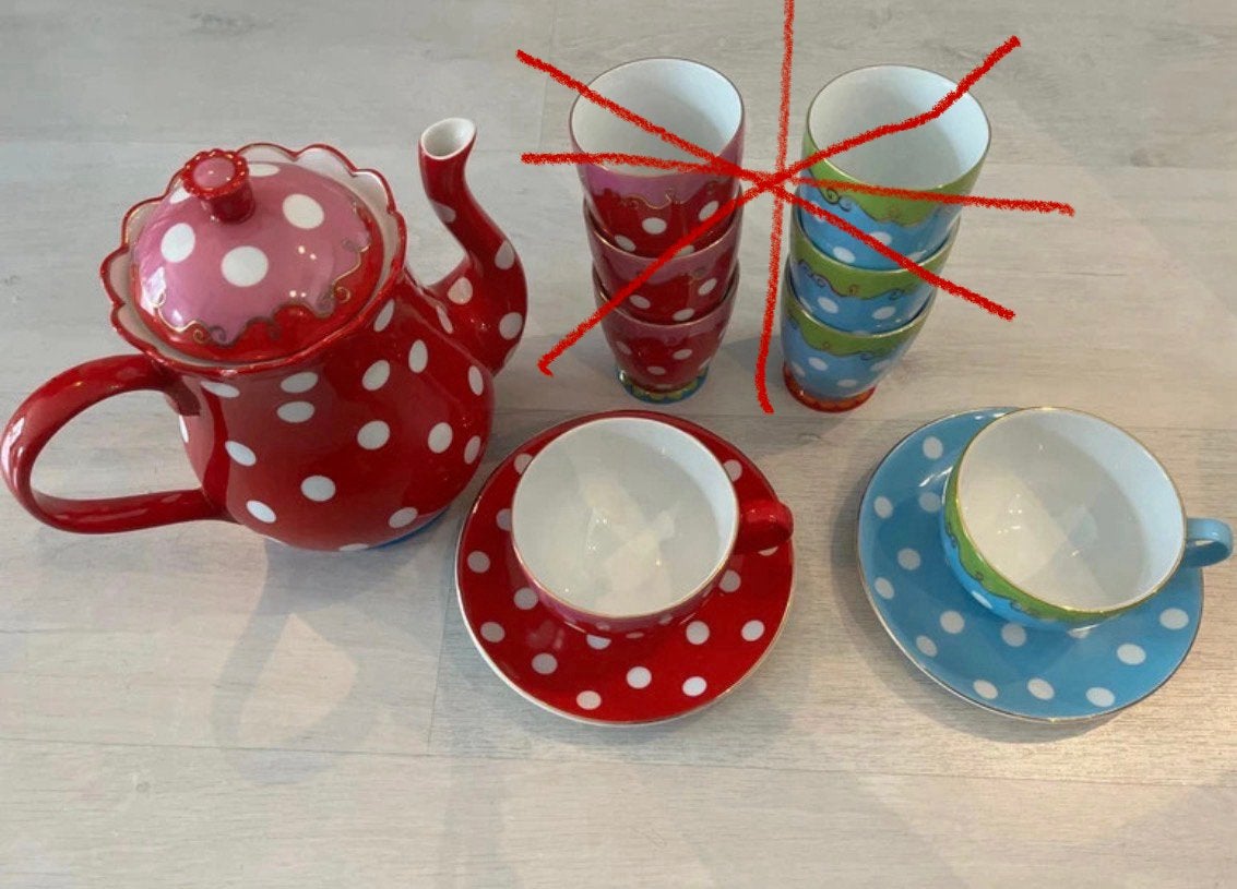 Pip Studio oilly theepot en kop en schotels, Ophalen, Pip Studio, Zo goed als nieuw, Theepot