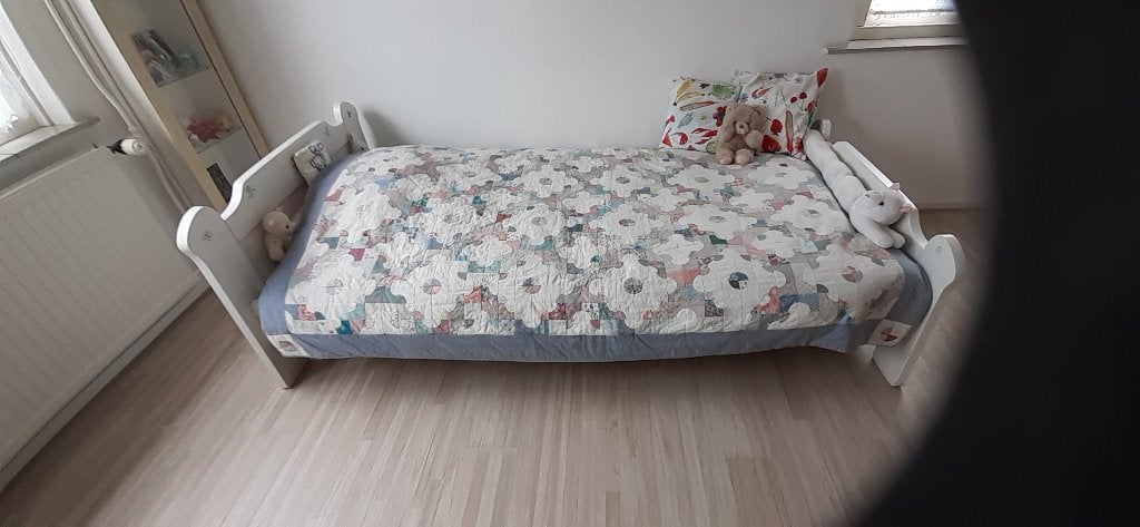Ledikant, Huis en Inrichting, Slaapkamer | Bedden, Gebruikt, 90 cm, Eenpersoons, Wit