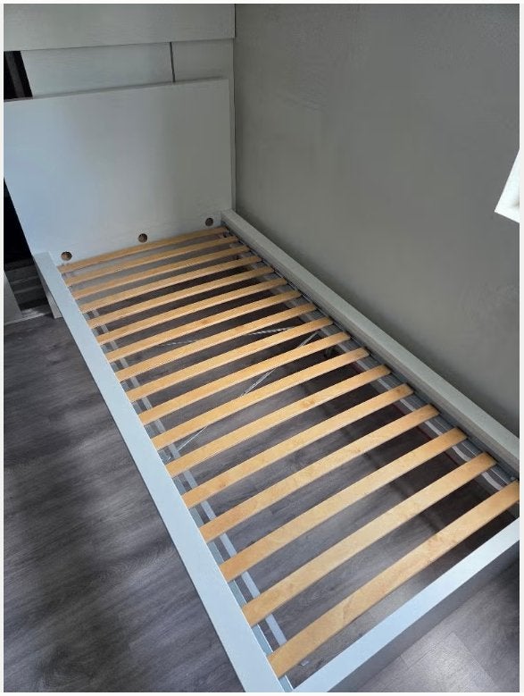 Ikea Malm bed 90x200 met lattenbodem, Huis en Inrichting, Slaapkamer | Bedden, Ophalen, 90 cm, Eenpersoons, Wit