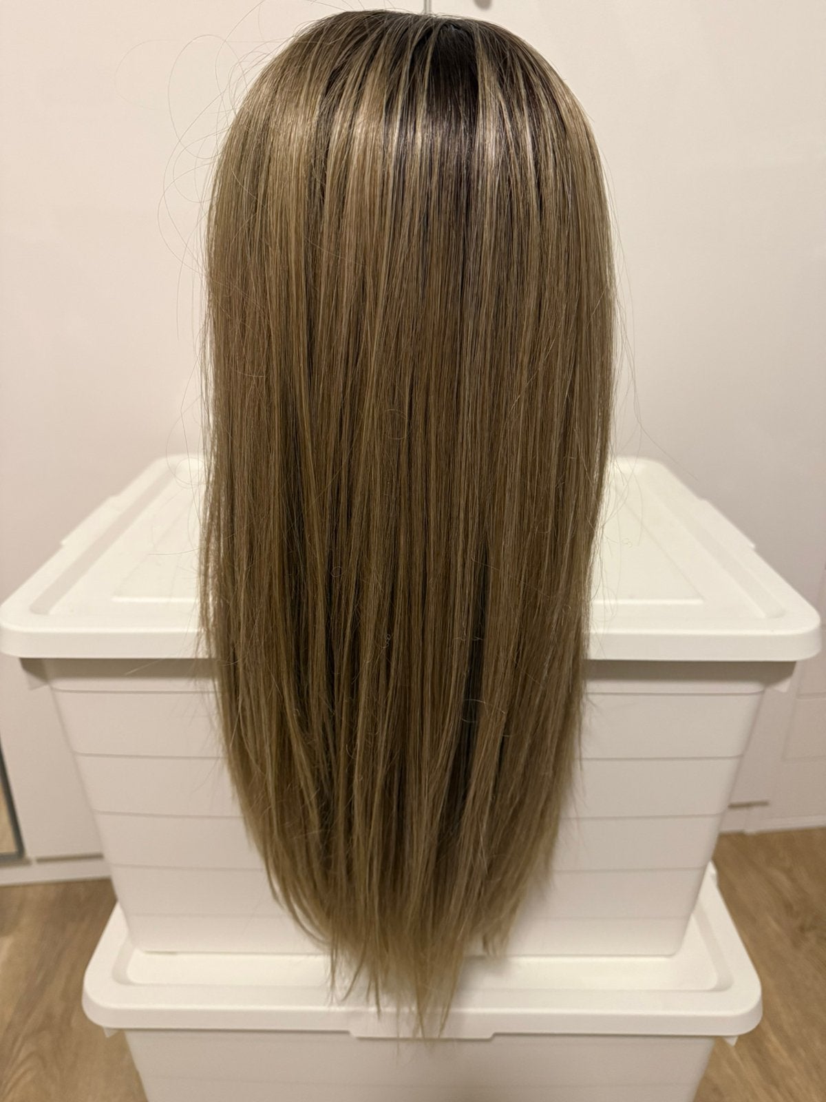 Haarwerk (pruik) golden blond, Ophalen of Verzenden, Zo goed als nieuw, Pruik of Haarverlenging