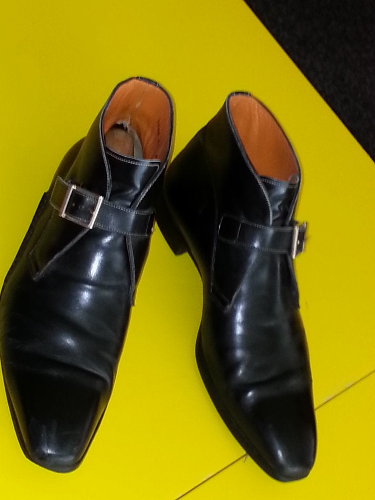 Santoni Half hoog met gesp en zwarte kleur maat 6/5, Kleding | Heren, Schoenen, Verzenden, Zwart, Zo goed als nieuw, Santoni