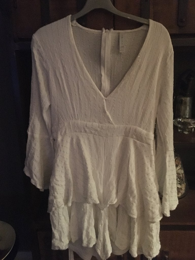 Zomerse Playsuit , Broekpak Wit mt 36 Amisu ZGAN, Wit, Ophalen of Verzenden, Zo goed als nieuw, Maat 36 (S)