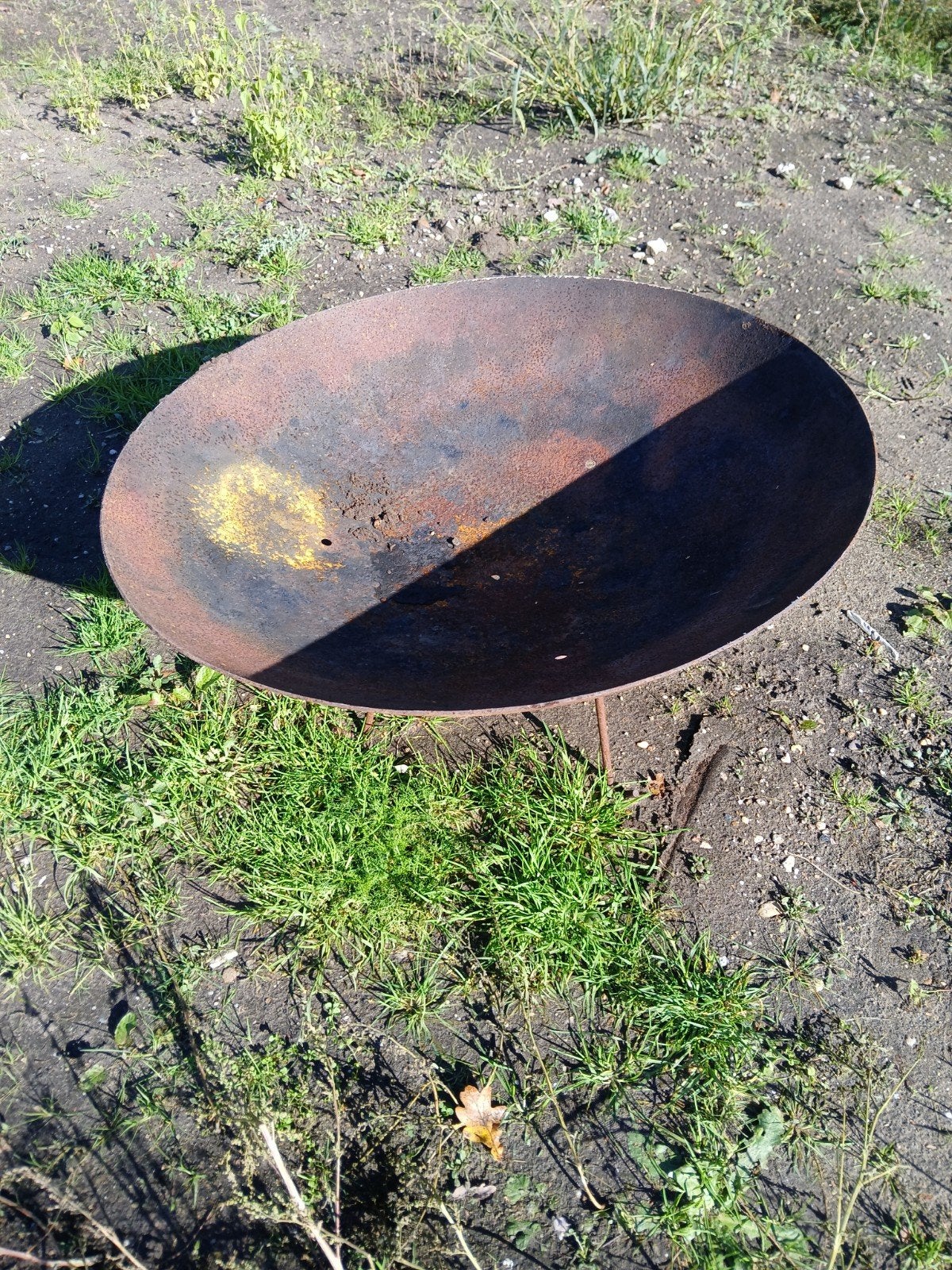 Grote vuurschaal 80 cm met standaard, rustieke look, Ophalen, Gebruikt