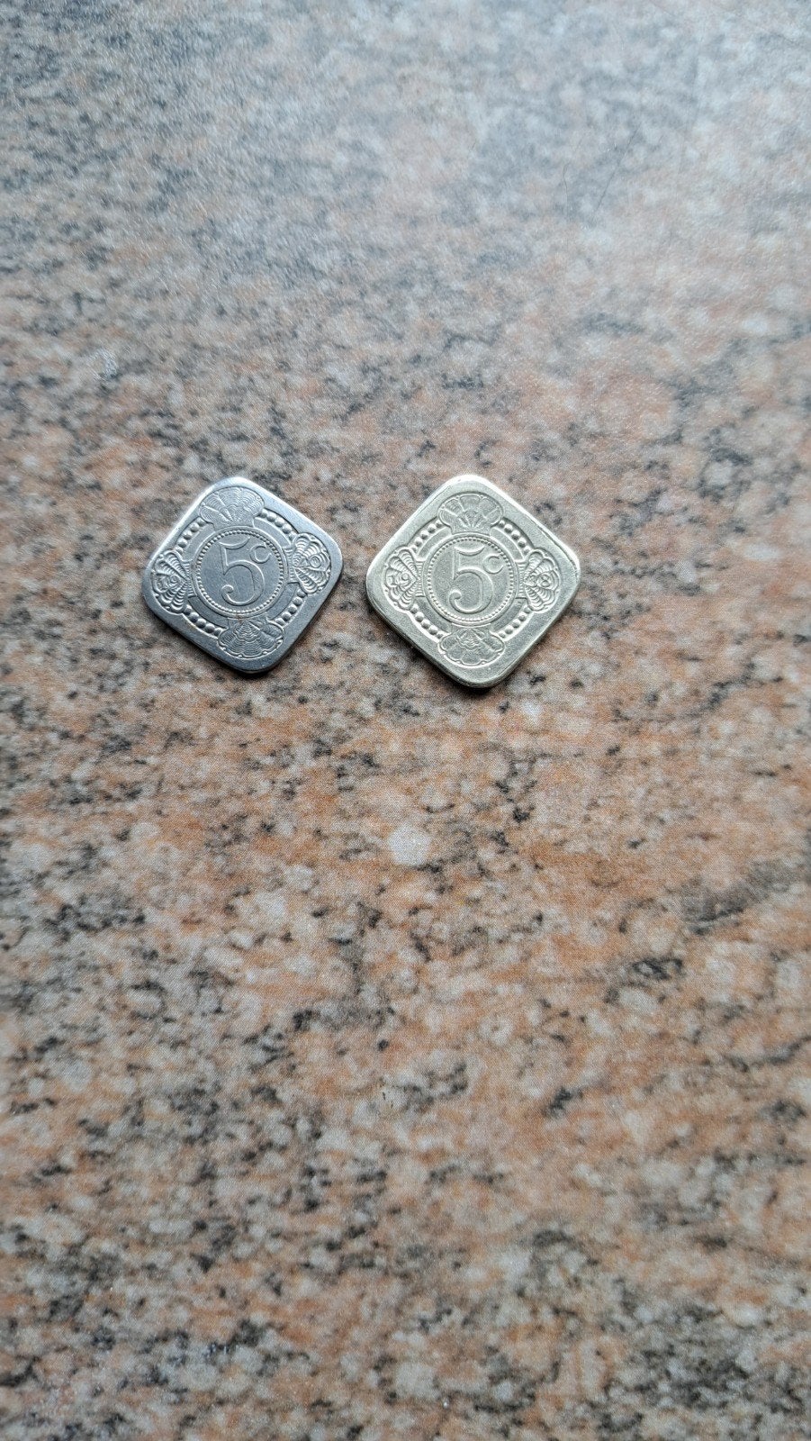 2x Vierkante 5 cent munten Koningin Wilhelmina & Beatrix, Postzegels en Munten, Ophalen, Koningin Wilhelmina, 5 cent, Setje