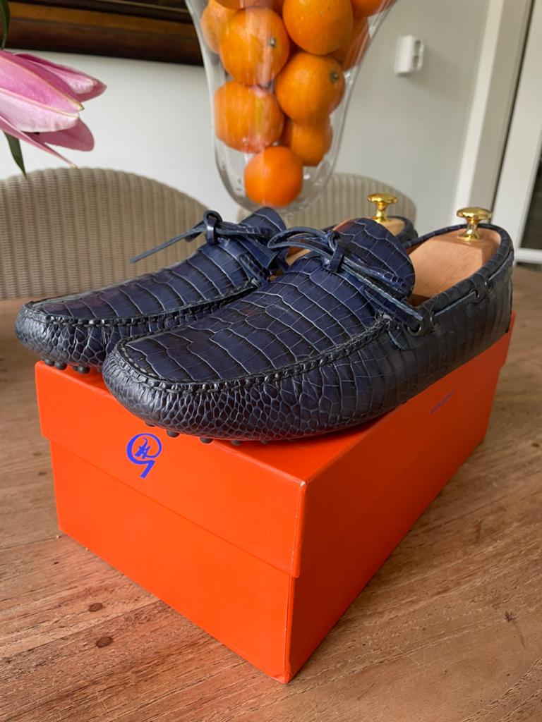 Opruiming: Car-shoes maat 8.5(42.5) krokodil, Loafers, Blauw, Nieuw, Ophalen of Verzenden