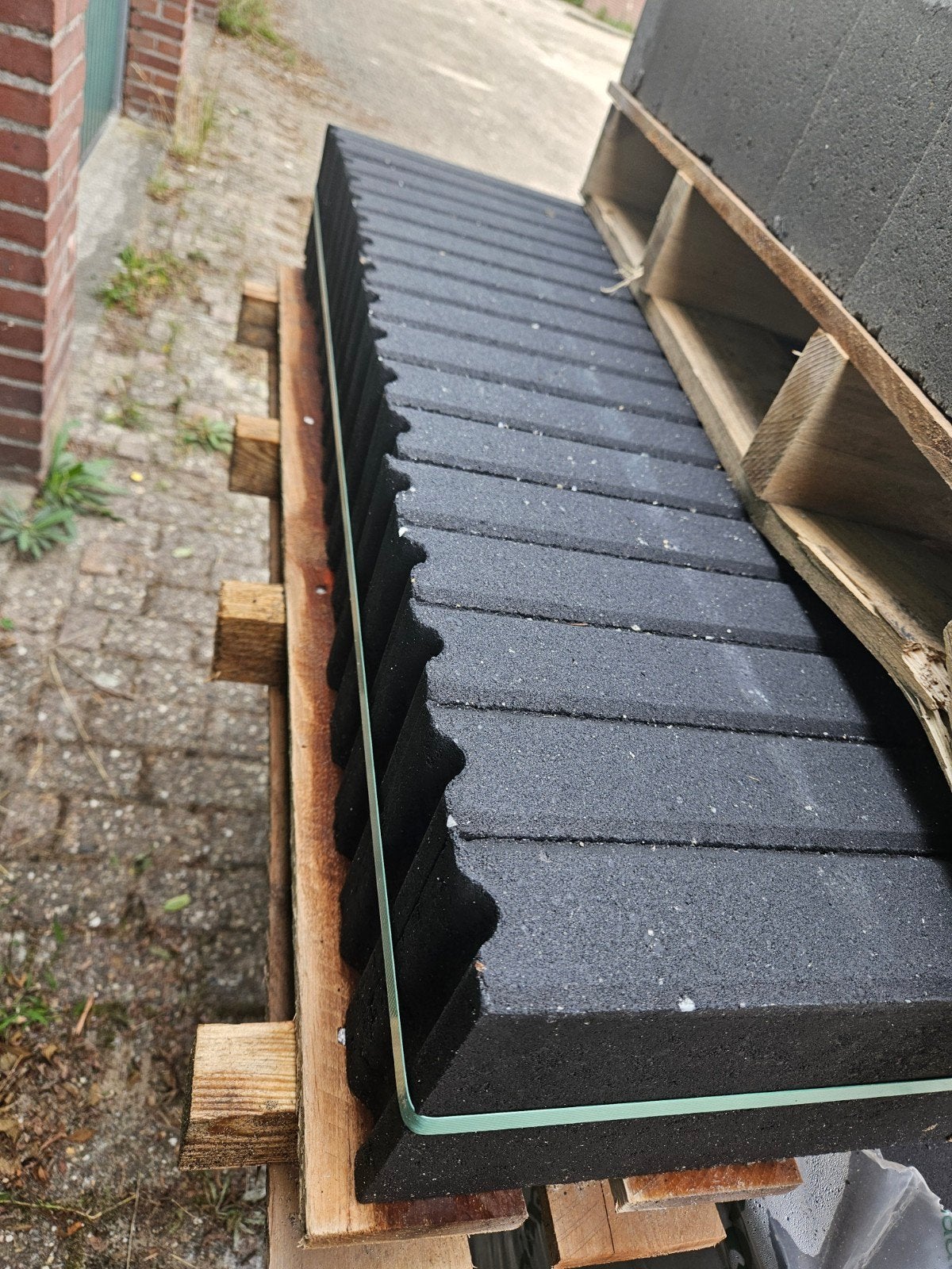 Opsluitbanden - Grijs/Zwart - Diverse afmetingen, Tuin en Terras, Gebruikt, Overige typen, Ophalen of Verzenden, Minder dan 5 m²