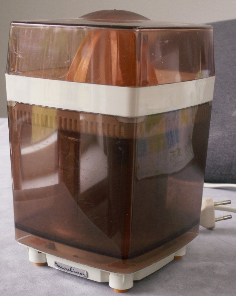 Vintage Moulinex citruspers jaren 70 met oranje perskegel en, Ophalen of Verzenden