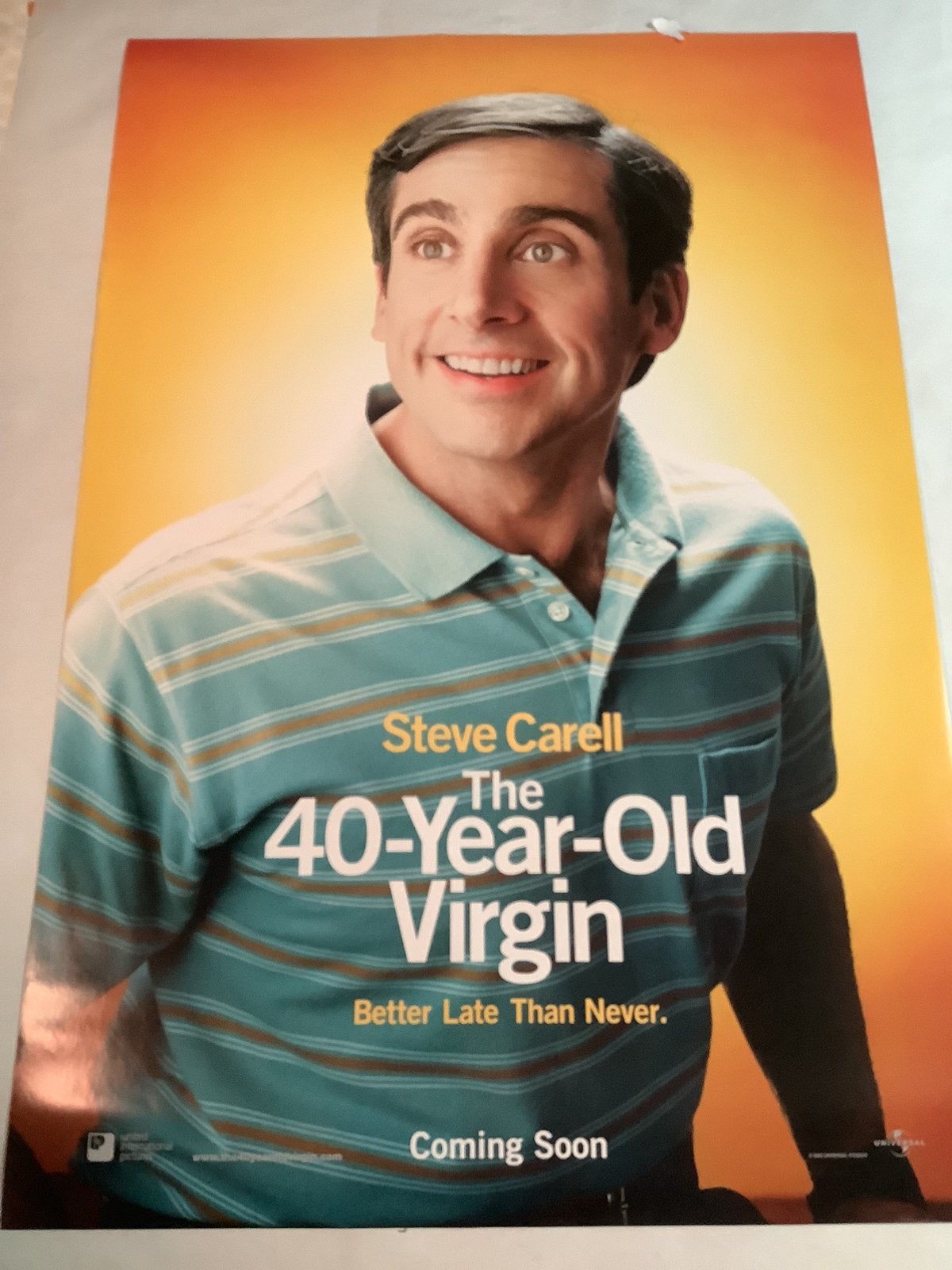 40 YEARS OLD VIRGIN   USA FILMPOSTER   68-101 cm, Verzamelen, Ophalen of Verzenden, Zo goed als nieuw, Deurposter of groter, Film en Tv