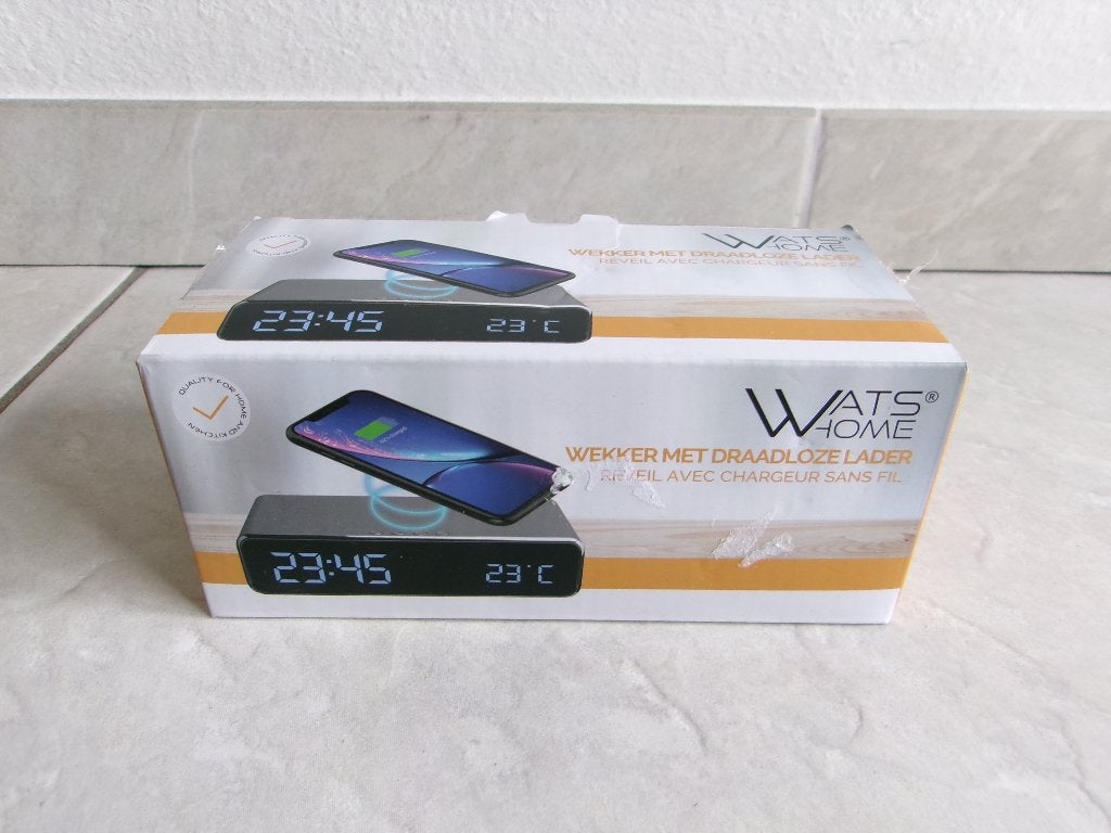 Watshome wekker met draadloze lader, Ophalen of Verzenden, Zo goed als nieuw, Digitaal