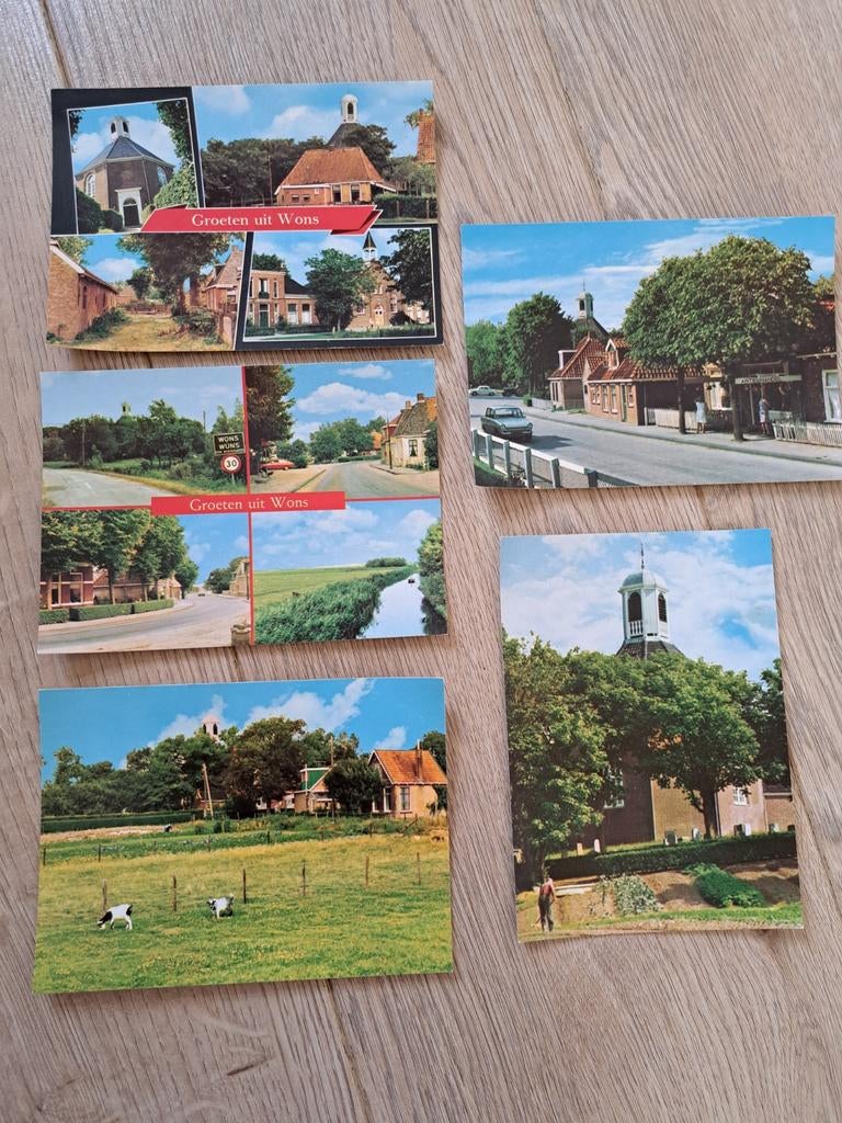 5 Oude Ansichtkaarten van Wons, Ophalen of Verzenden
