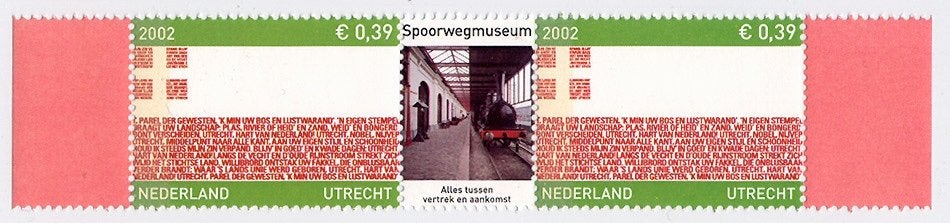Spoorwegmuseum - 2002 - trein locomotief postzegels Utrecht, Ophalen of Verzenden, Nieuw, Trein, Overige typen