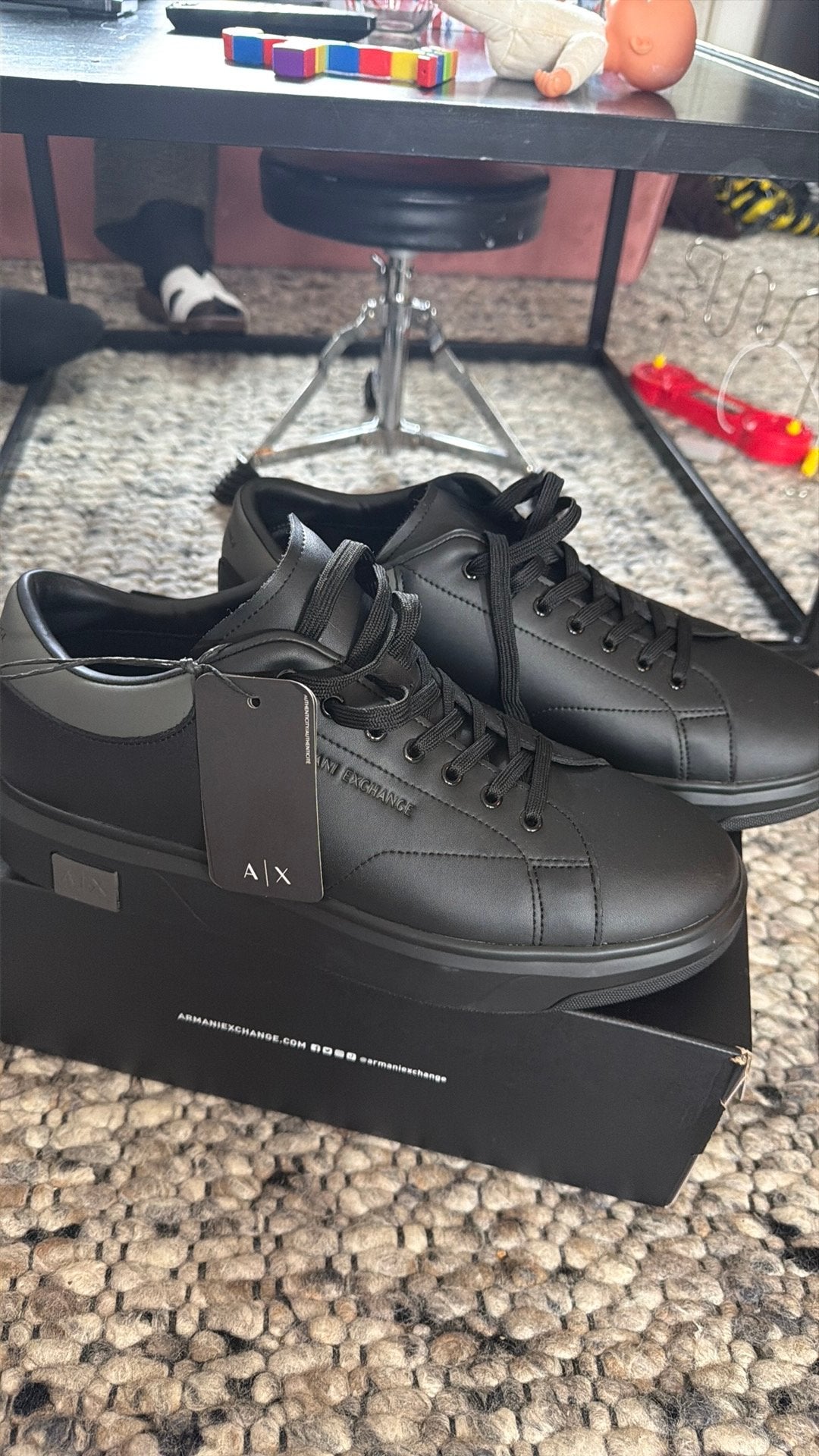 ARMANI schoenen leer maat 45,5 NIEUWE STAAT, Kleding | Heren, Ophalen, Nieuw, Zwart
