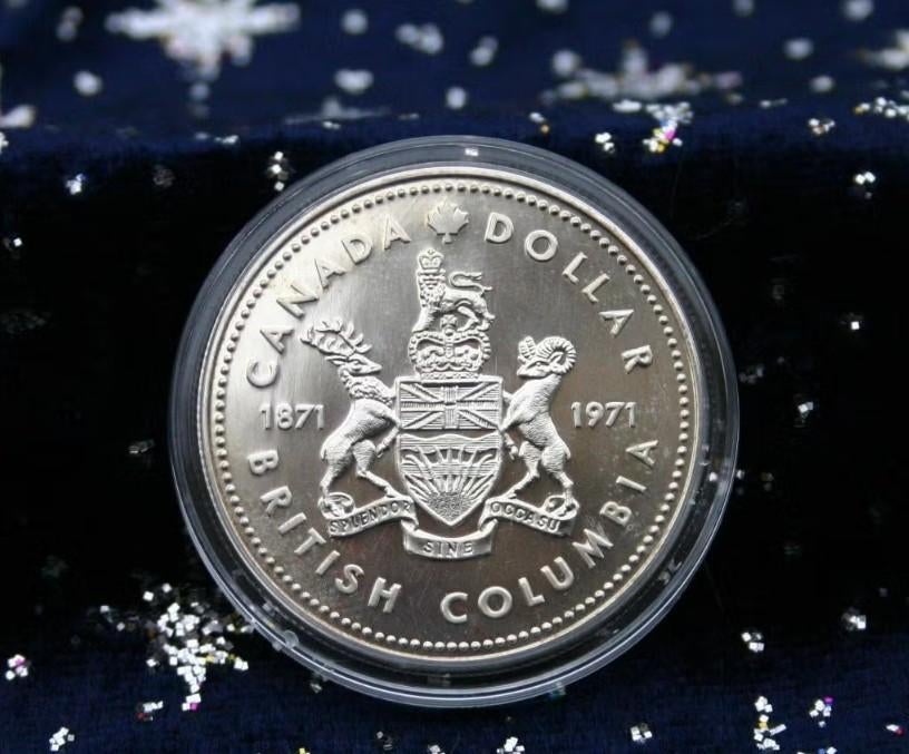 Canada - Silver Dollar 1971 - BC Centennial, Ophalen of Verzenden, Noord-Amerika, Losse munt, Zilver