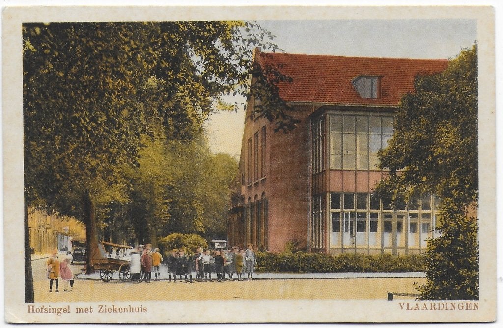 Vlaardingen hofsingel met ziekenhuis ansichtkaart (b6416), Verzamelen, Ophalen of Verzenden, 1940 tot 1960, Ongelopen, Zuid-Holland