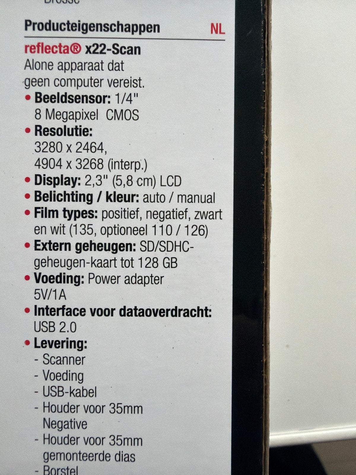 Reflecta X22 Dia-Negatief Scanner - Hoge Kwaliteit Scans, Computers en Software, Ophalen of Verzenden, Zo goed als nieuw, Diascanner