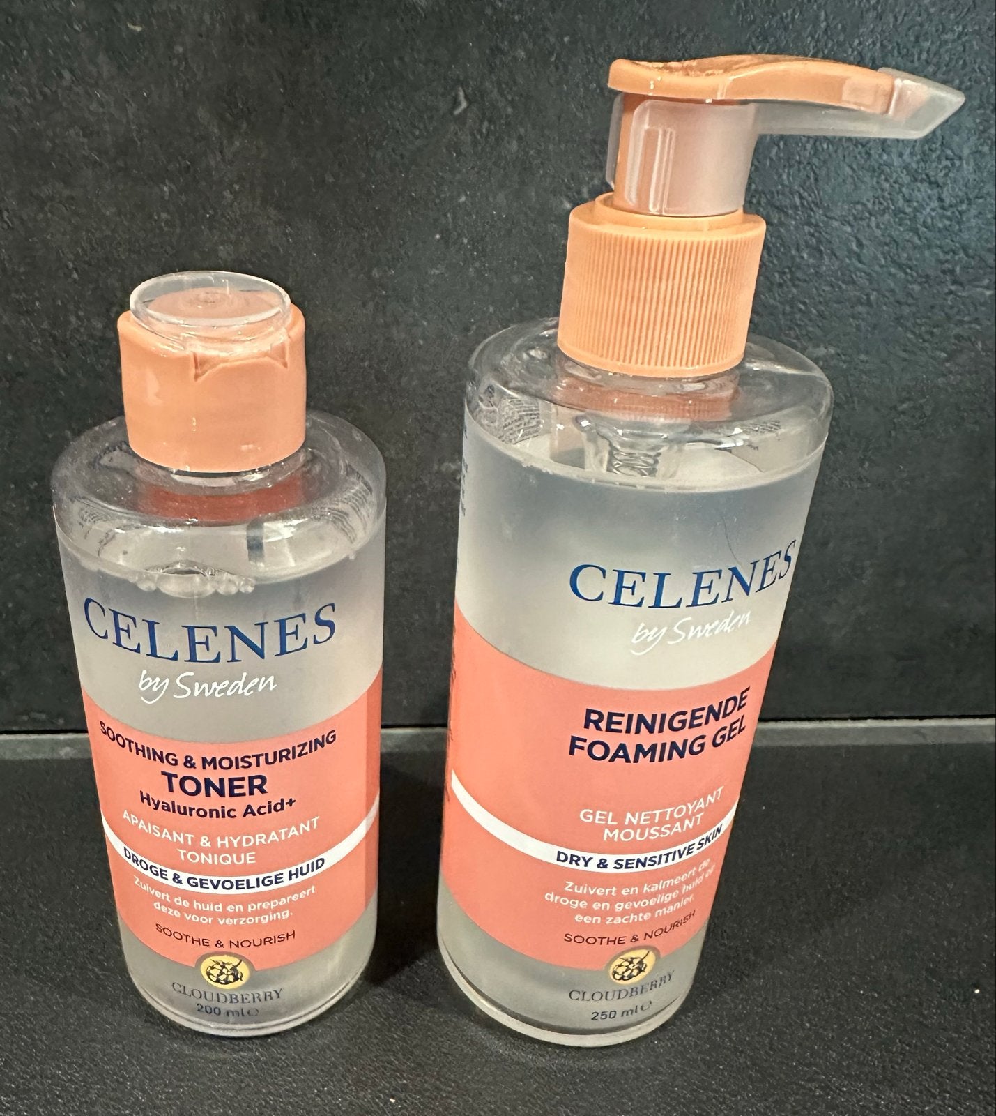 Celenes By Sweden Set: Reinigingsgel & Toner (Droge/Gevoelig, Verzenden, Nieuw, Gehele gezicht, Reiniging