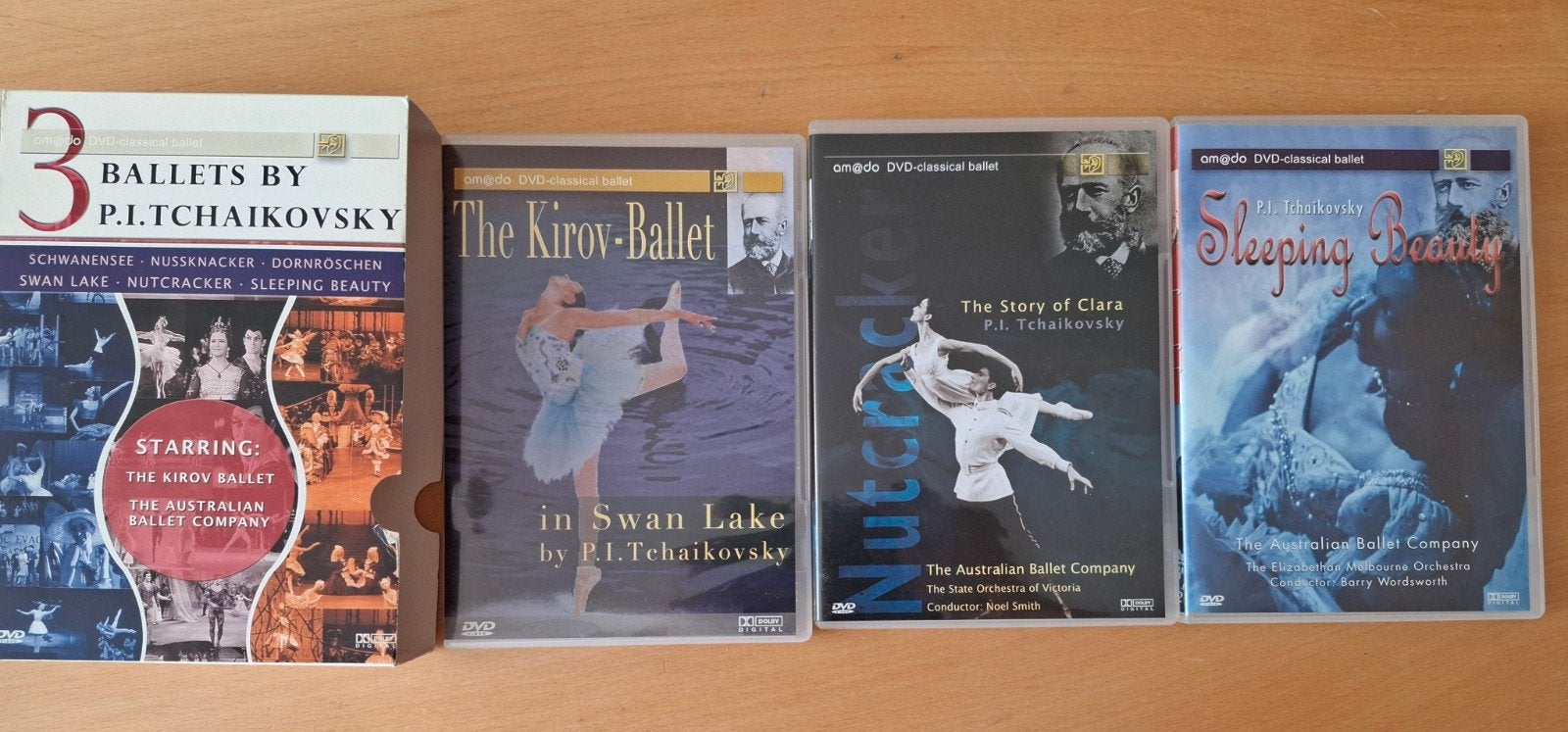 3 DVD's Klassiek Ballet: Tsjaikovski, Boxset, Ophalen of Verzenden, Zo goed als nieuw, Orkest of Ballet