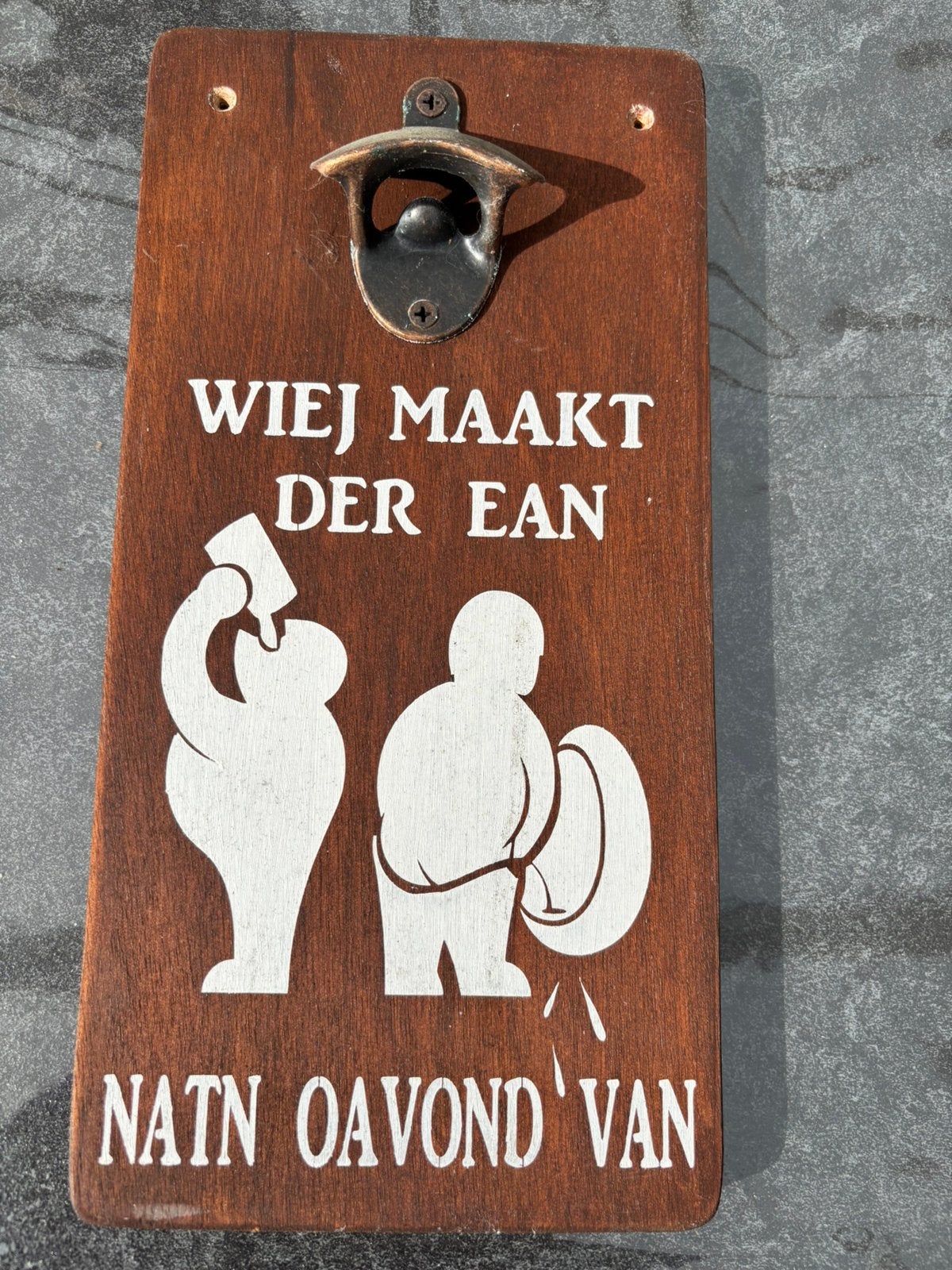 Wandbord van hout met flessenopener, Met afbeelding, Nieuw, Ophalen of Verzenden, Hout