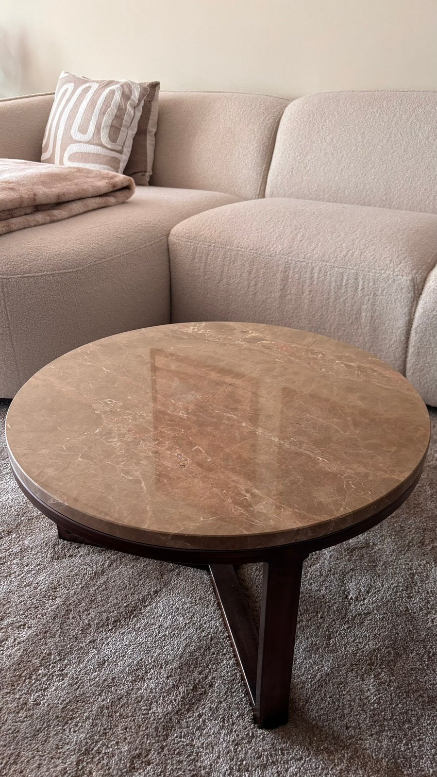 Salontafel Axis - Marmer & Metaal - BL Design / Zitmaxx, Ophalen, 50 tot 100 cm, Rond, Zo goed als nieuw