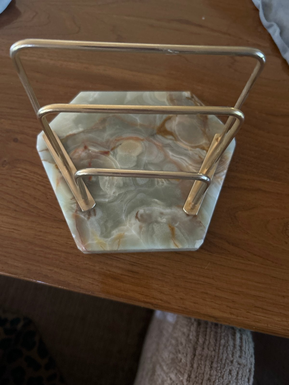 Vintage marmeren brievenhouder/organizer, Vintage, Gebruikt, Meerkleurig, Ophalen of Verzenden