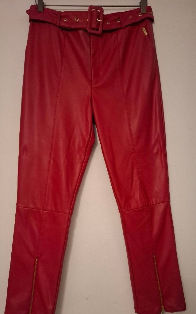 Harper & Yvr rode leren broek, Kleding | Dames, Broeken en Pantalons, Verzenden, Maat 42/44 (L), Nieuw, Harper & Yve