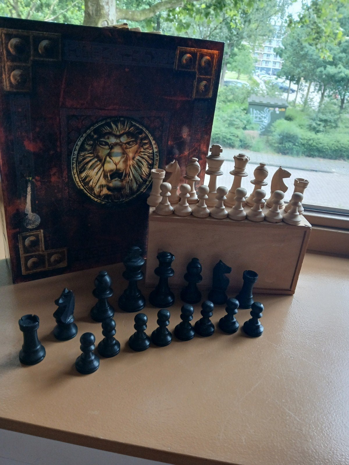 Schaakspel hout koning 8 cm, Ophalen of Verzenden, Minder dan 500 stukjes, Gebruikt, Schaken