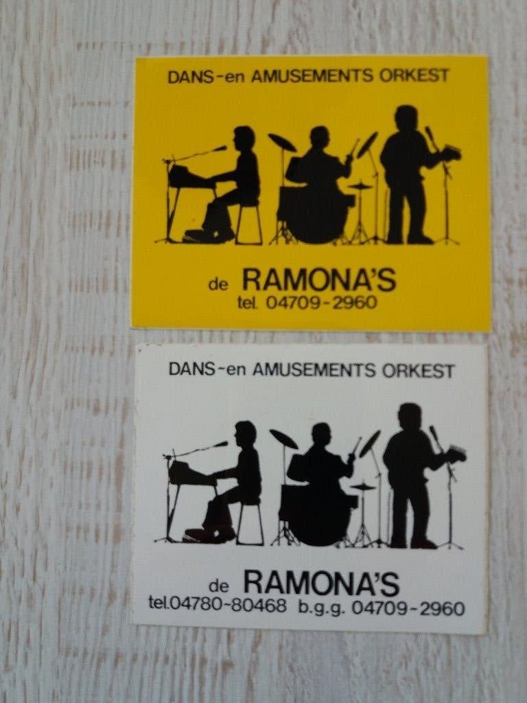 2 stickers Dans en Amusements Orkest de RAMONA'S, Ophalen of Verzenden, Zo goed als nieuw, Overige typen