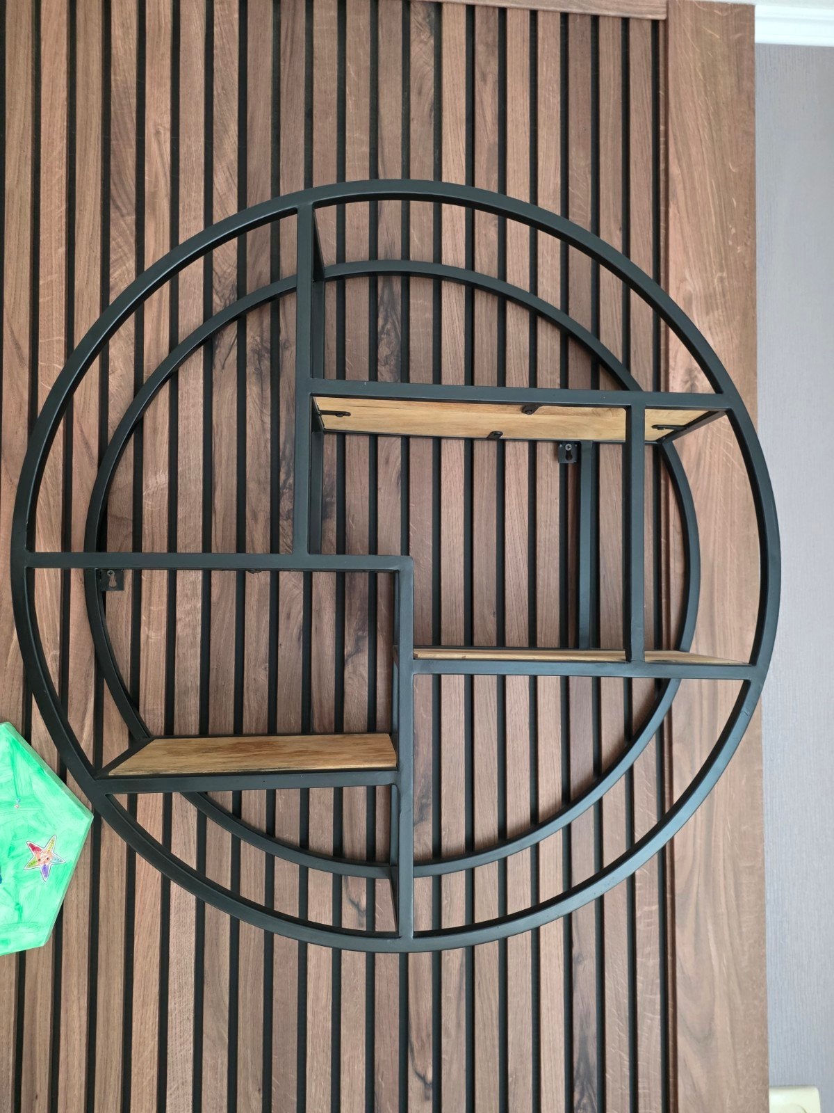 2x Industriële Wandplank Rond - Ø 75 cm met 4 Plankjes, Huis en Inrichting, Woonaccessoires | Wandplanken en Boekenplanken, Ophalen of Verzenden
