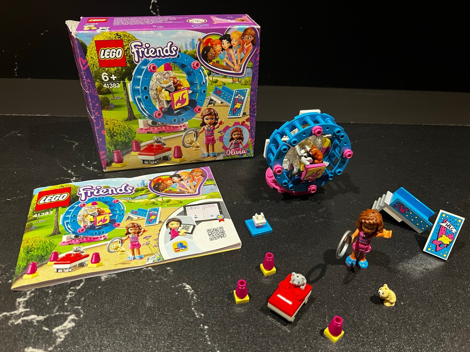 LEGO Friends Olivia's Hamsterspeelplaats - 41383 met doos, Inclusief instructies, Lego, Friends, Ophalen of Verzenden