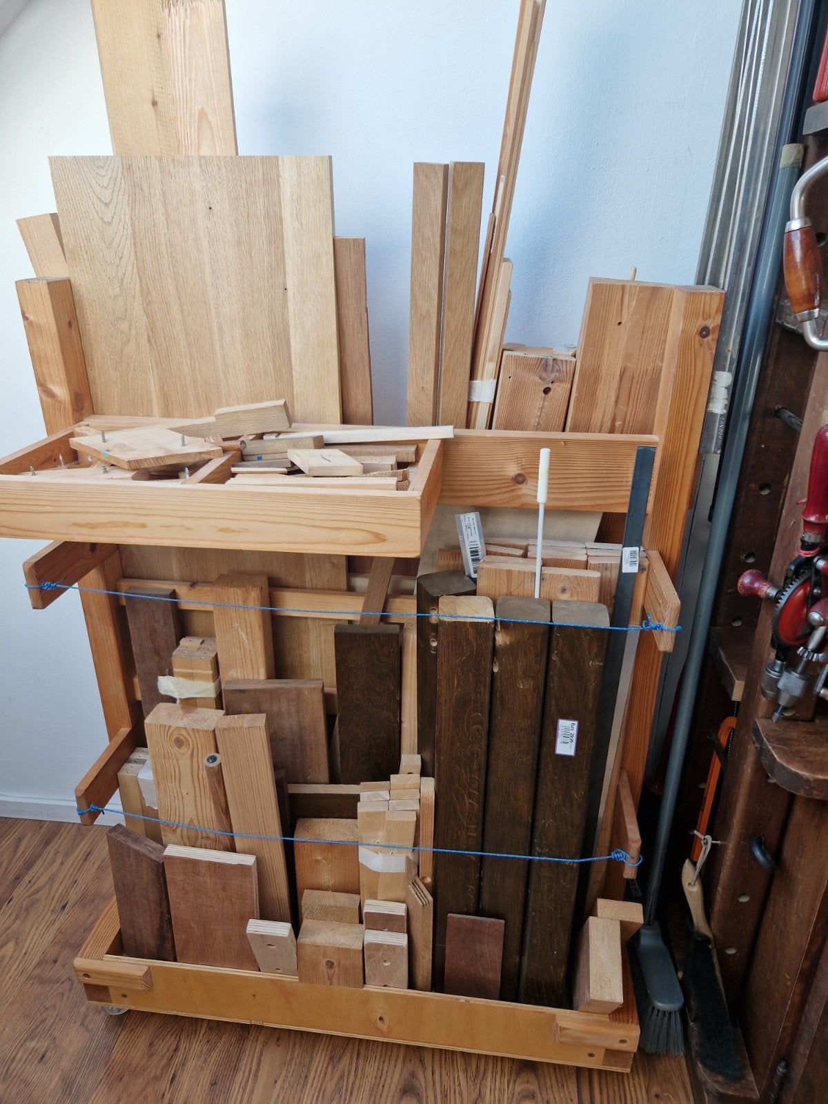 houten rack inclusief leftover hout., Ophalen, Gebruikt, Overige houtsoorten, Minder dan 200 cm