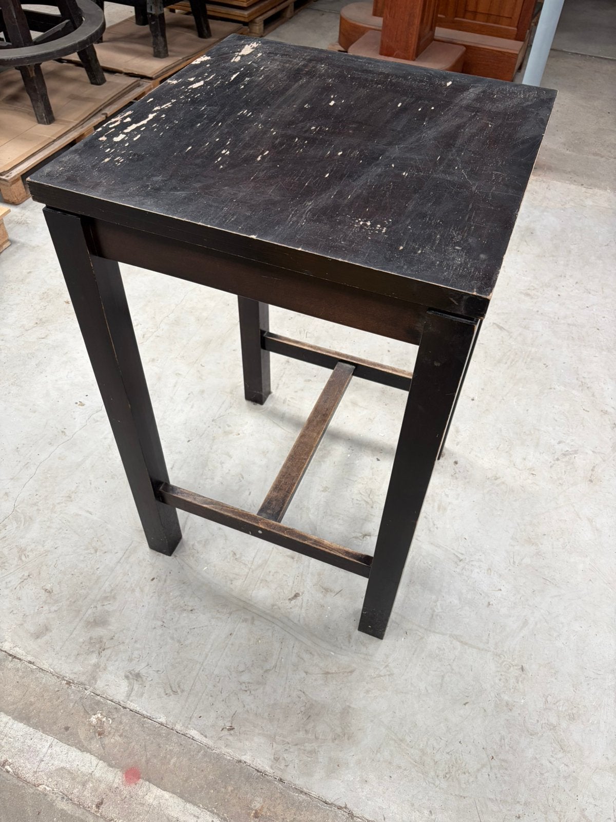 Statafel Hout Donkerbruin 70x70, Ophalen, Gebruikt