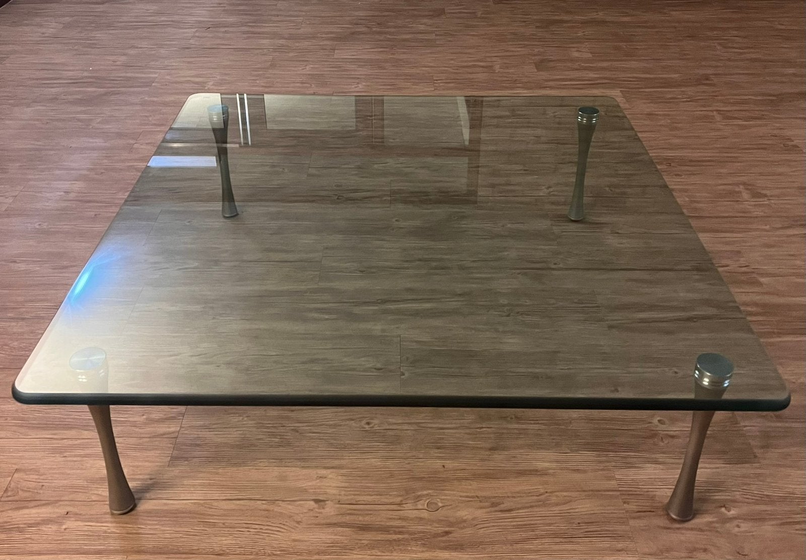 Design glazen salontafel Rolf Benz, Ophalen, 50 tot 100 cm, Zo goed als nieuw, Metaal