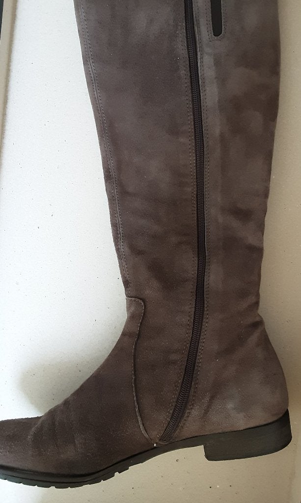 Lamica suede laarzen, taupe, rits, mt 39, Hoge laarzen, Bruin, Verzenden, Lamica
