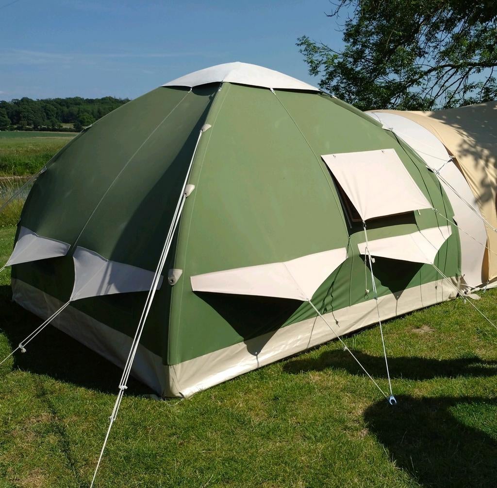 Karsten 300 tent met verlengluifel, zeegroen, waterdicht, Ophalen, Gebruikt, Tot en met 4
