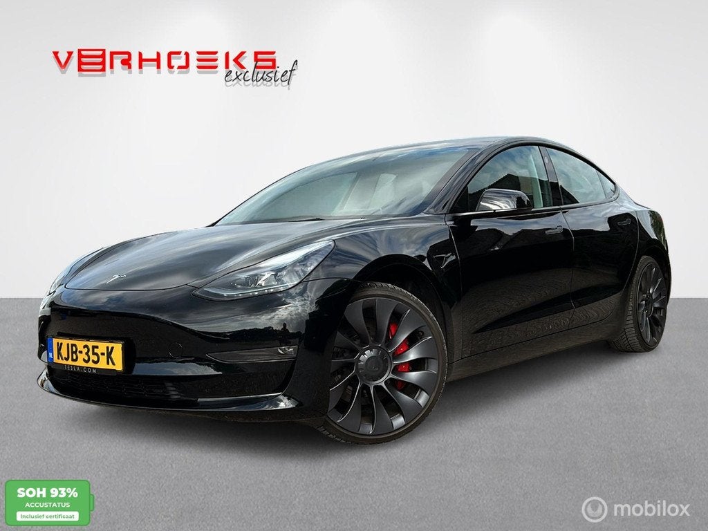 Tesla Model 3 Performance AWD 75 kWh, Auto's, Tesla, Automaat, Gebruikt, Zwart, 547 km