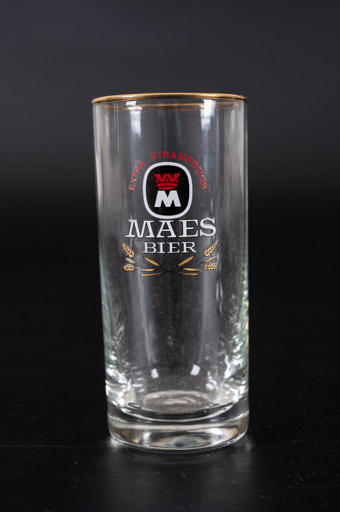 Oud bierglas Stramproyer Maes Bier 1, Ophalen of Verzenden, Gebruikt, Glas of Glazen, Overige merken